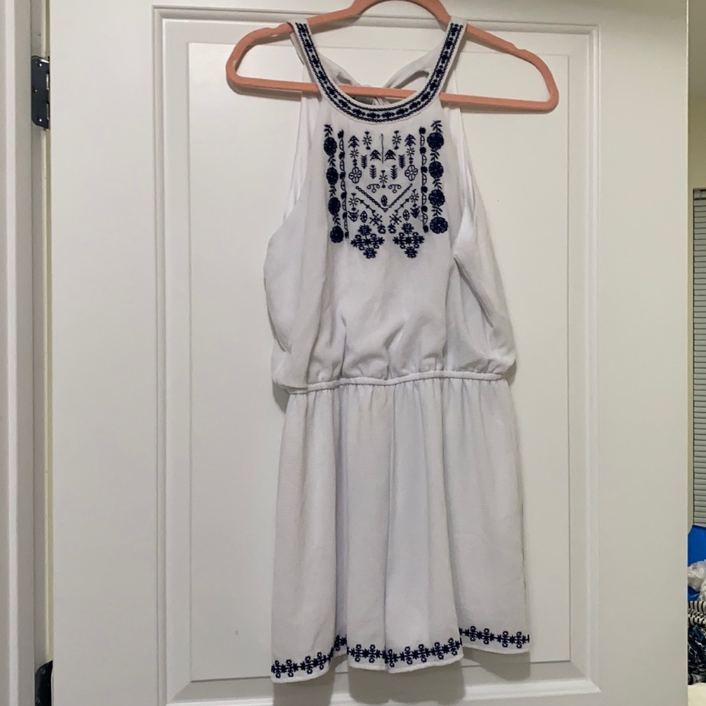 Floral/white romper
